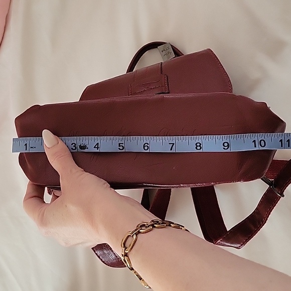 Burgundy Faux Leather Backpack - Picture 9 of 10